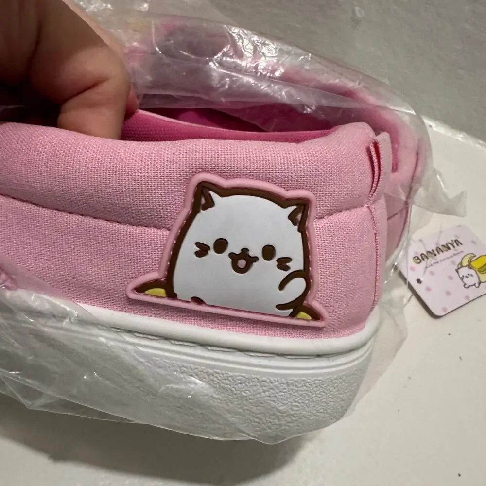 BANANYA FRIENDS Slip-on Sneakers NWT Pink Canvas Size US 10
